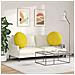 Cuscini per Seduta 2 pcs Giallo Ø80 x 29 cm Velluto - Foto miniatura 4