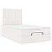 Struttura Letto Pouf con Materasso Bianco 120x190 cm Similpelle - Foto miniatura 6