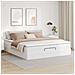 Struttura Letto Pouf con Materassi Bianco 200x200 cm Similpelle - Foto miniatura 3