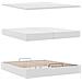 Struttura Letto Pouf con Materassi Bianco 200x200 cm Similpelle - Foto miniatura 7