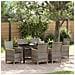 Set da Pranzo per Giardino 7 pcs Grigio polyrattan - Foto miniatura 2