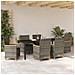 Set da Pranzo per Giardino 7 pcs Grigio polyrattan - Foto miniatura 4