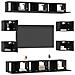 Set mobile TV 10 pcs 180 x 30 x 30 cm Rovere Nero - Foto miniatura 3
