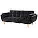 Divano Letto In Velluto Nero Asby - Foto miniatura 5