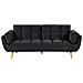 Divano Letto In Velluto Nero Asby - Foto miniatura 1