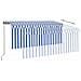 Tenda da Sole Retrattile Manuale con Parasole 3x2,5m Blu Bianca - Foto miniatura 3