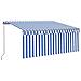 Tenda da Sole Retrattile Manuale con Parasole 3x2,5m Blu Bianca - Foto miniatura 1