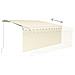 Tenda da Sole Retrattile Manuale con LED 3,5x2,5 m Crema - Foto miniatura 3