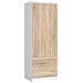 Armadio A 2 Ante Battenti E Cassetti S60, 60x51x180 cm, Colore Bianco e Sonoma Quercia - Foto miniatura 1