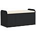 Cassapanca Con Cuscino Nera 115x51x52 Cm In Polyrattan - Foto miniatura 1