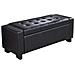 Cassapanca Pouf Contenitore Panca Sgabello Poggiapiedi In Legno E Eco Pelle Nero - Foto miniatura 1
