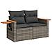 Set Divano da Giardino 9 pz con Cuscini Grigio in Polyrattan - Foto miniatura 5