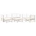 Set Salotto Da Giardino 7 Pz Bianco In Legno Massello Di Pino - Foto miniatura 2
