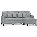 Divano a 3 Posti con Poggiapiedi Grigio Chiaro 180cm in Tessuto - Foto miniatura 1