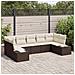 Set di divano da giardino di 7 pezzi con cuscini marrone in polyrattan - Foto miniatura 2