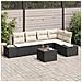 Set divano da giardino 5 pezzi con cuscini Rattan polyrattan marrone - Foto miniatura 2