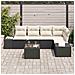 Set divano da giardino 5 pezzi con cuscini Rattan polyrattan marrone - Foto miniatura 3