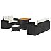 Set Divano da Giardino di 8 Pezzi con Cuscini in Polyrattan Nero Acacia,  Set di Pranzo da Giardino di 3 Pezzi con Cuscini in Polyrattan Nero Acacia - Foto miniatura 1