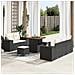 Set Divano da Giardino di 8 Pezzi con Cuscini in Polyrattan Nero Acacia,  Set di Pranzo da Giardino di 3 Pezzi con Cuscini in Polyrattan Nero Acacia - Foto miniatura 2