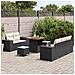 Set Divano da Giardino di 8 Pezzi con Cuscini in Polyrattan Nero Acacia,  Set di Pranzo da Giardino di 3 Pezzi con Cuscini in Polyrattan Nero Acacia - Foto miniatura 3