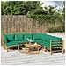 Set Salotto da Giardino 9pz con Cuscini Verdi Bambù - Foto miniatura 2