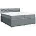 Giroletto a Molle con Materasso Grigio Chiaro 200x200cm Tessuto - Foto miniatura 1