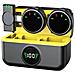 Microfono Lavalier Wireless Doppio, Nero & Giallo, Interfaccia Type-c Per Registrazione E Streaming - Foto miniatura 1