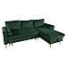 Jamesdivano Letto Angolare A 3 Posti In Velluto Verde - Foto miniatura 1