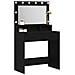 Tavolo da trucco con luci LED  - Nero Rovere 79x41x135 cm - Foto miniatura 3