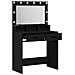 Tavolo da trucco con luci LED  - Nero Rovere 79x41x135 cm - Foto miniatura 4