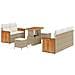 Set Divano da Giardino con cuscino 8 pcs Beige Poly Rattan - Foto miniatura 1