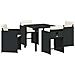 Set da Pranzo per Giardino con cuscino 5 pcs Nero Poly Rattan - Foto miniatura 1