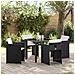 Set da Pranzo per Giardino con cuscino 5 pcs Nero Poly Rattan - Foto miniatura 2