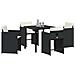 Set da Pranzo per Giardino con cuscino 5 pcs Nero Poly Rattan - Foto miniatura 3
