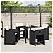 Set da Pranzo per Giardino con cuscino 5 pcs Nero Poly Rattan - Foto miniatura 4