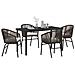 Set da Pranzo per Giardino 5 pcs Marrone Poly Rattan - Foto miniatura 3