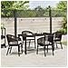 Set da Pranzo per Giardino 5 pcs Marrone Poly Rattan - Foto miniatura 4