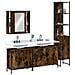 Set Mobili da Bagno 4 pz Rovere Fumo in Legno Multistrato - Foto miniatura 2