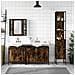 Set Mobili da Bagno 4 pz Rovere Fumo in Legno Multistrato - Foto miniatura 3