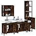 Set Mobili da Bagno 4 pz Rovere Fumo in Legno Multistrato - Foto miniatura 4
