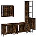 Set Mobili da Bagno 4 pz Rovere Fumo in Legno Multistrato - Foto miniatura 5