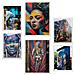 Set Di 6 Stampe Pittura Decorativa Graffiti Street Art Colorata Frida Einstein Teresa Jackson Incorniciata Con Illustrazioni A3 & A4 Cornice Bianca - Foto miniatura 1