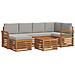 Set divani con cuscino 7 pcs Grigio Naturale e Chiaro - Foto miniatura 1
