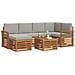 Set divani con cuscino 7 pcs Grigio Naturale e Chiaro - Foto miniatura 3