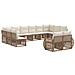 Set Divano da Giardino 12 pcs Beige e Bianco Crema polyrattan - Foto miniatura 1