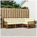 Set di divani da esterno con cuscino 4 pcs Naturale e Crema - Foto miniatura 2