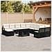Set Divano da Giardino 12 pz Nero e Bianco Crema polyrattan - Foto miniatura 6