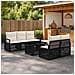 Set Divano da Giardino 6 pz Nero e Bianco Crema polyrattan - Foto miniatura 3