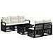 Set Divano da Giardino 6 pz Nero e Bianco Crema polyrattan - Foto miniatura 1