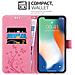 Cadorabo Custodia Compatibile Con Apple Iphone Xs In Rosa Fiore - Coperchio Protettivo In Design Floreale Con Chiusura Magnetica, Funzione Stand E Slot Per Carte - Foto miniatura 6